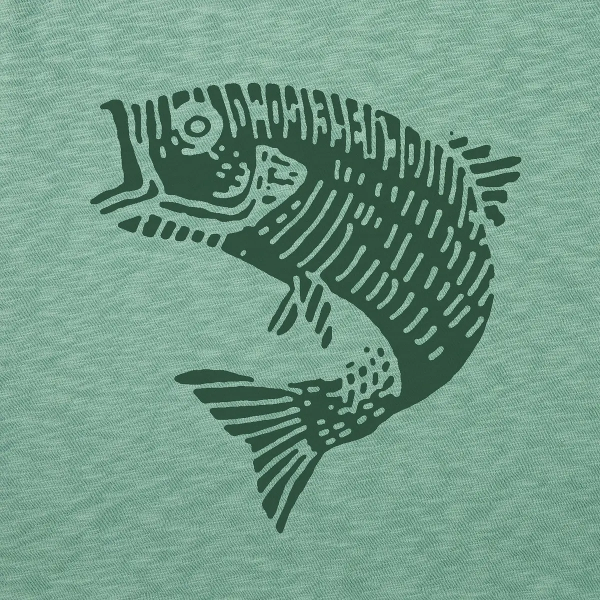 Men's Woodcut Fish Short Sleeve Slub Slim Fit Tee 4