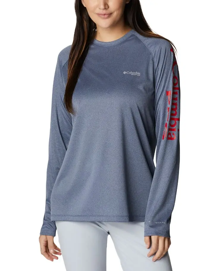 Women's Pfg Tidal Tee Heather Long Sleeve Shirt 1