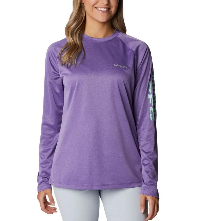 Women's Pfg Tidal Tee Heather Long Sleeve Shirt 1