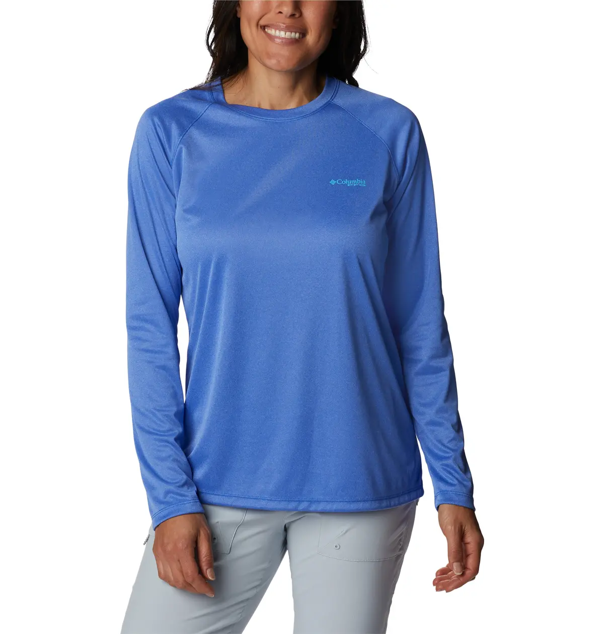 Women's Pfg Tidal Tee Heather Long Sleeve Shirt 1
