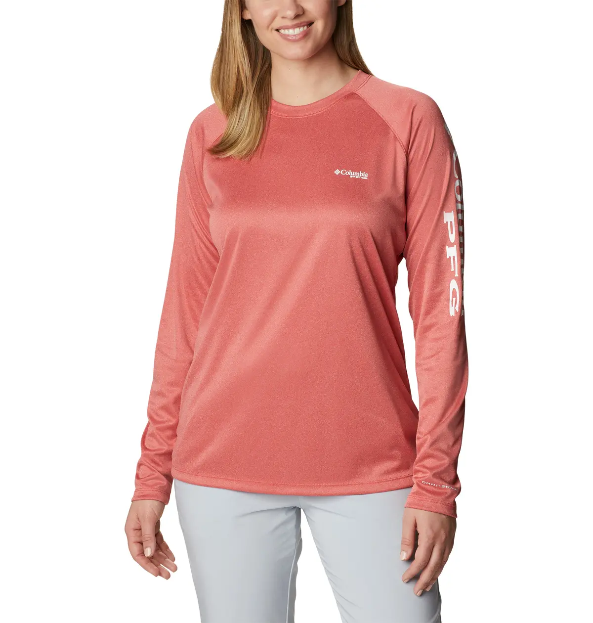 Women's Pfg Tidal Tee Heather Long Sleeve Shirt 1