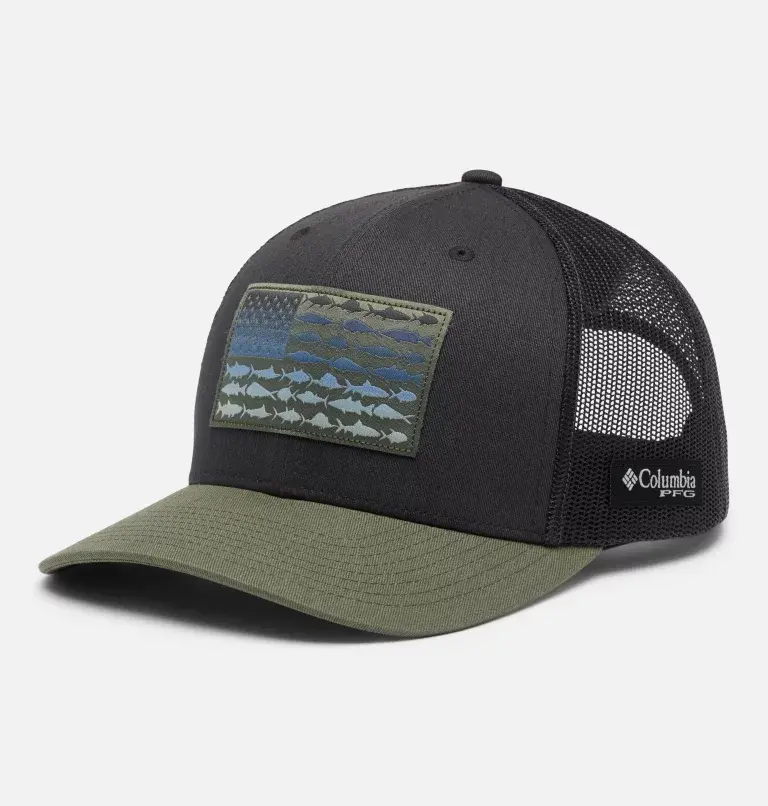Men's Pfg Fish Flag Mesh Snapback Hat - (High Crown) 1