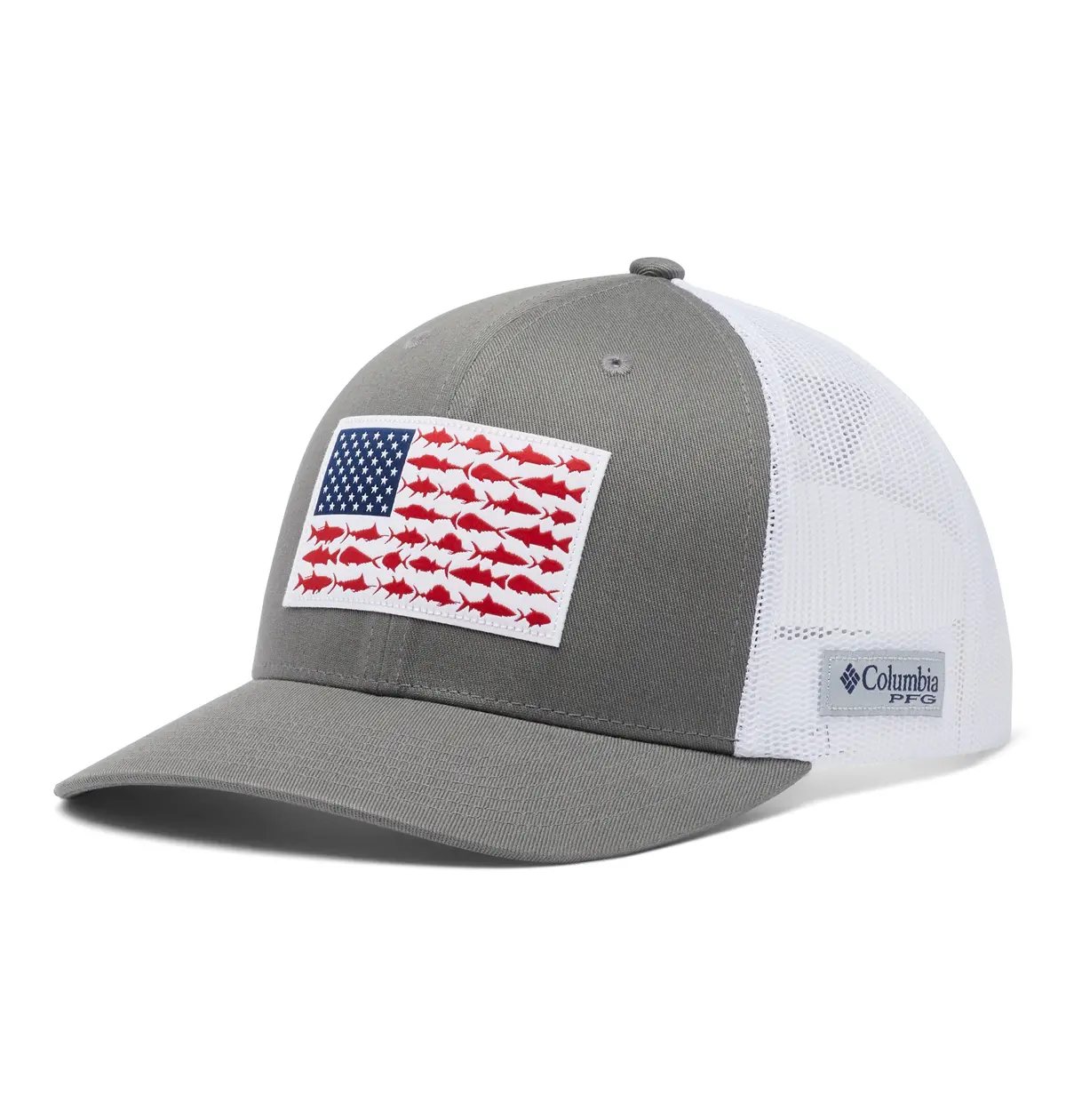 Men's Pfg Fish Flag Mesh Snapback Hat - (High Crown) 1