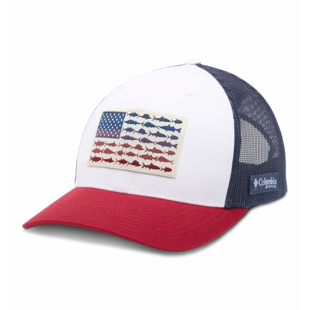 Men's Pfg Fish Flag Mesh Snapback Hat - (High Crown) 1
