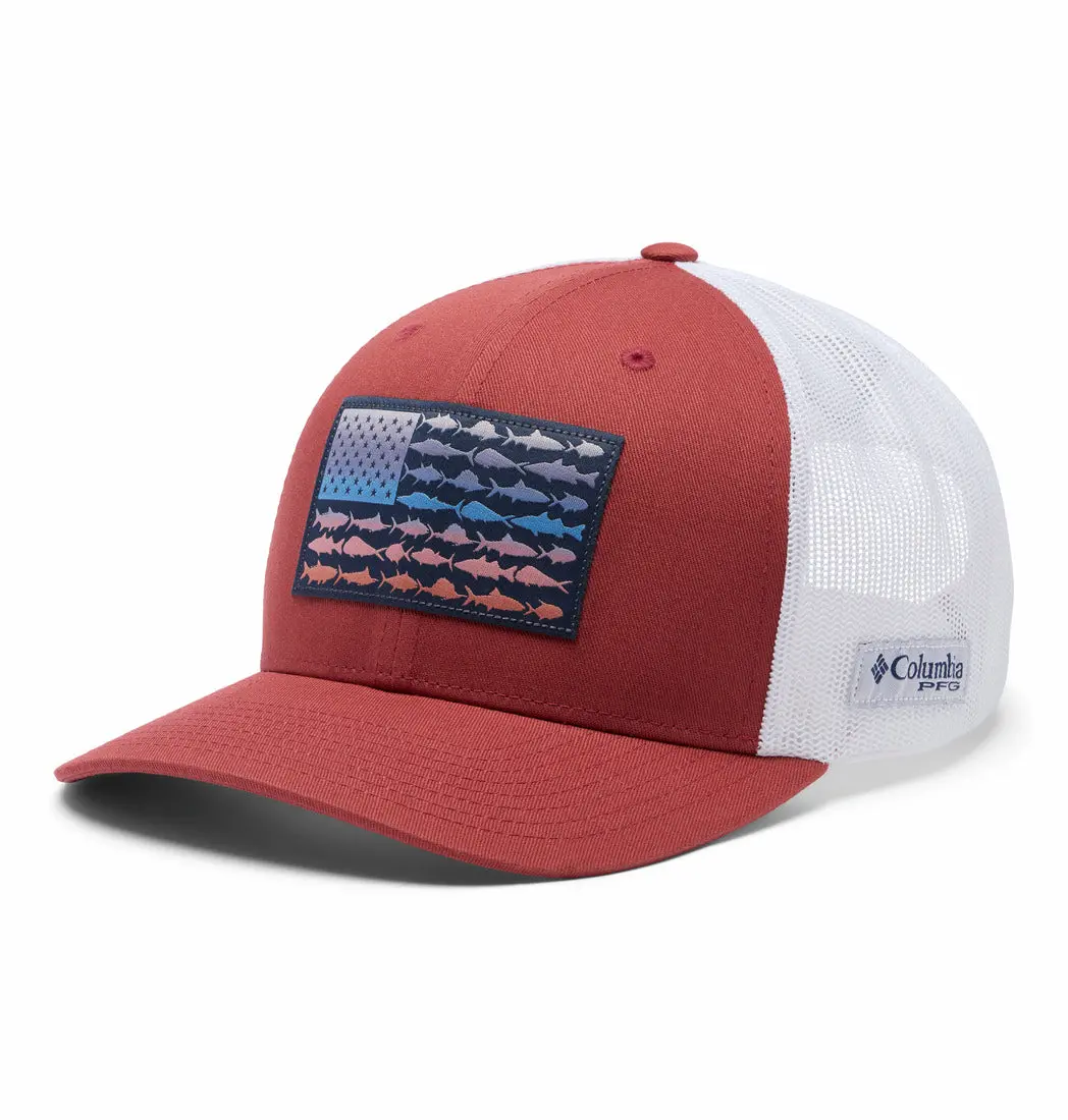Men's Pfg Fish Flag Mesh Snapback Hat - (High Crown) 1