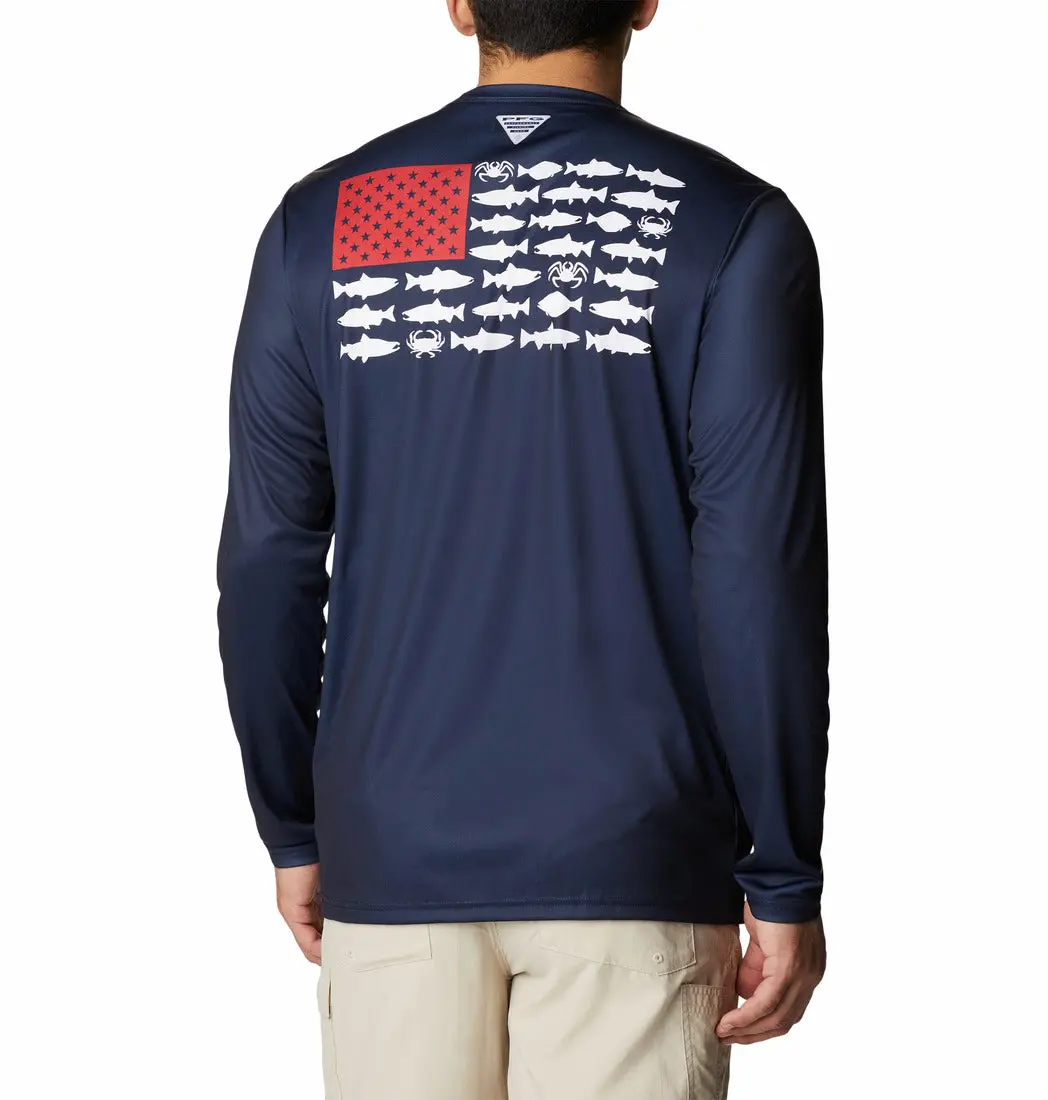 Men's Terminal Tackle Pfg Fish Flag Long Sleeve Shirt 2