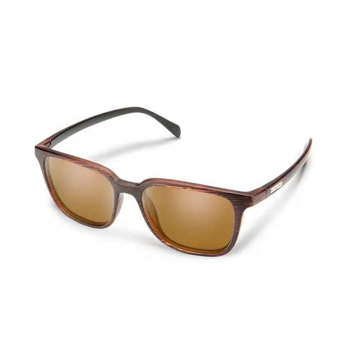 Boundary Burnished Brown Frames With Polarized Brown Lens Sunglasses 1
