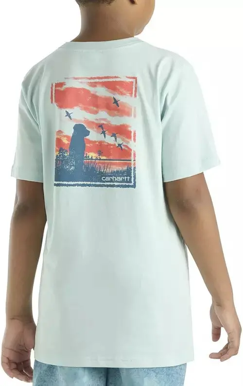 Youth Short Sleeve Pocket Sunset Dog T-Shirt 1