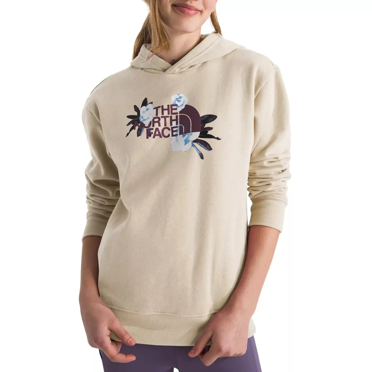 Teen Winter Floral Camp Fleece Pullover Hoodie 1