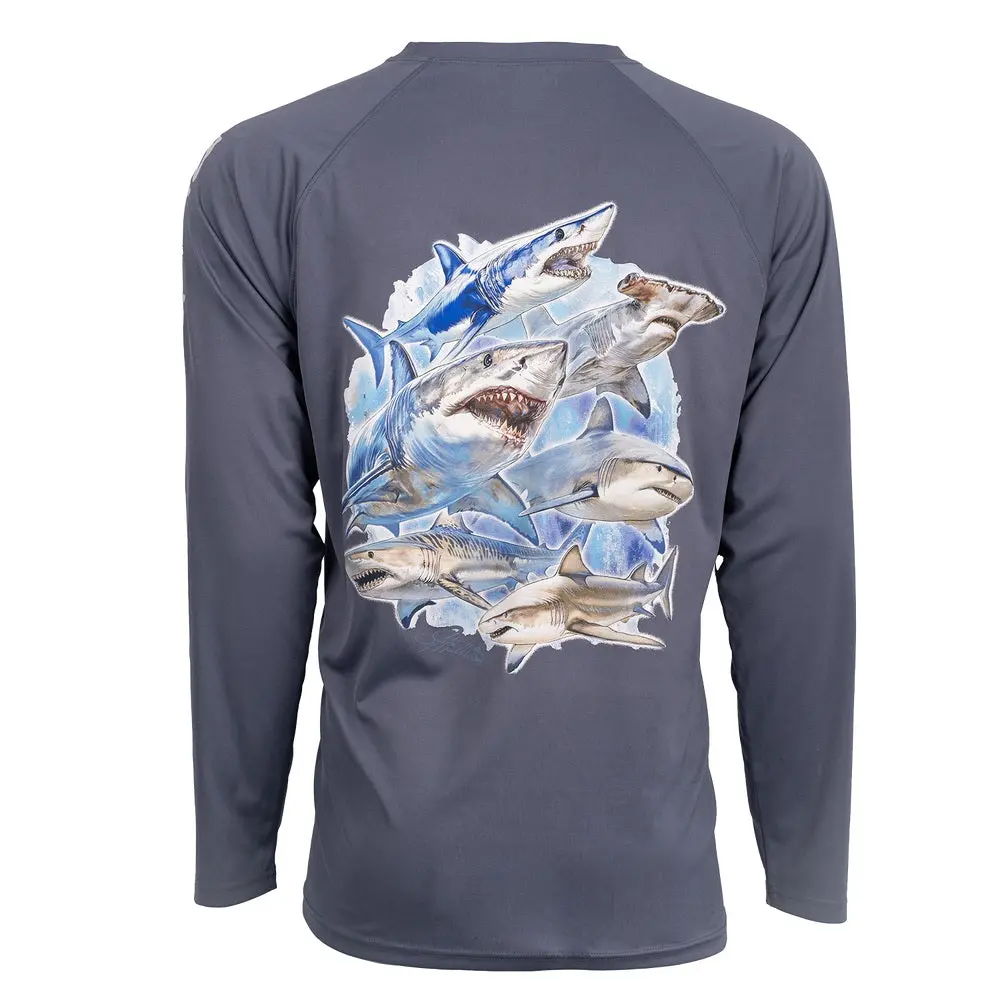 Hook M' Performance Long Sleeve - Shark Slam 1