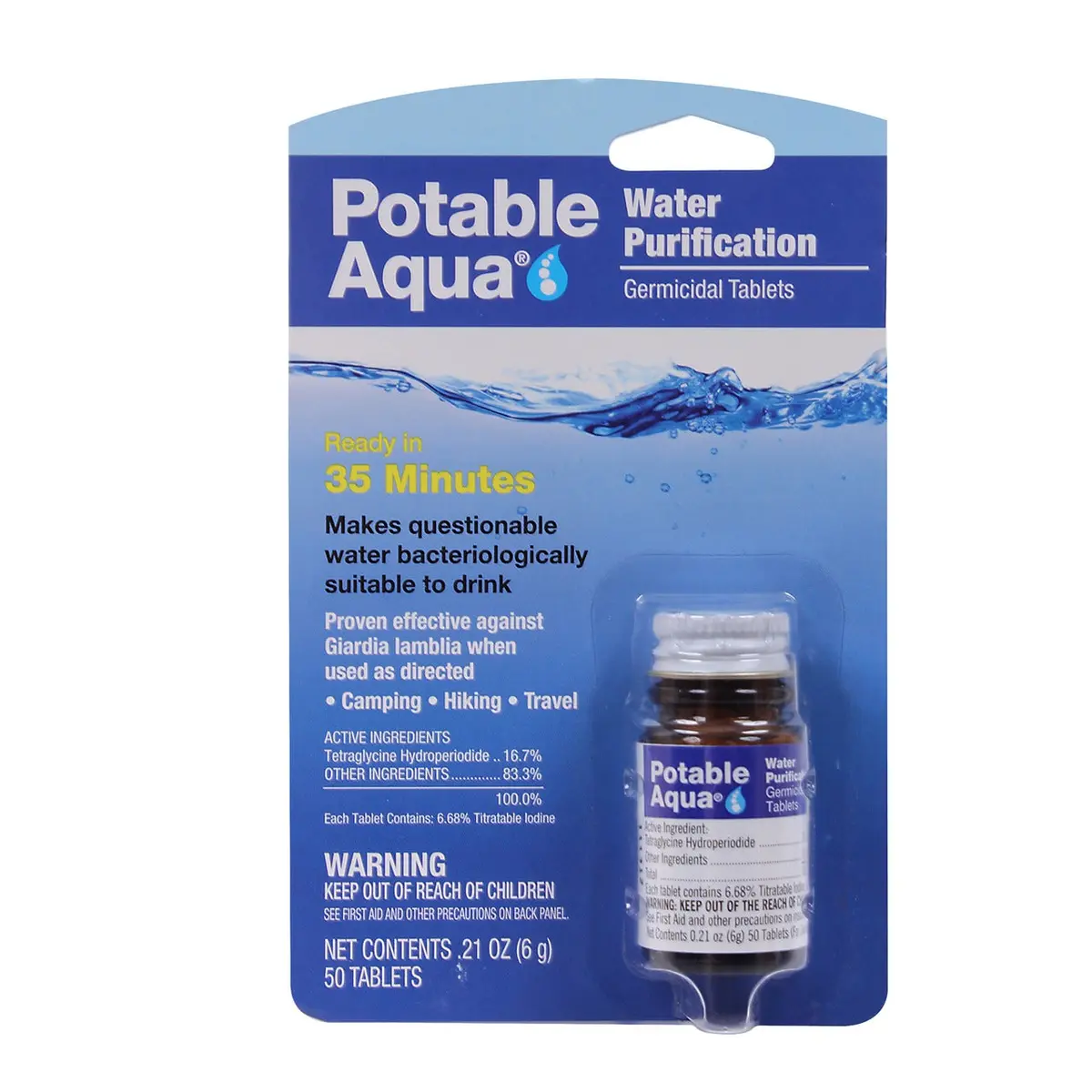 Potable Aqua Water Purification Tablets - 50Pk 1
