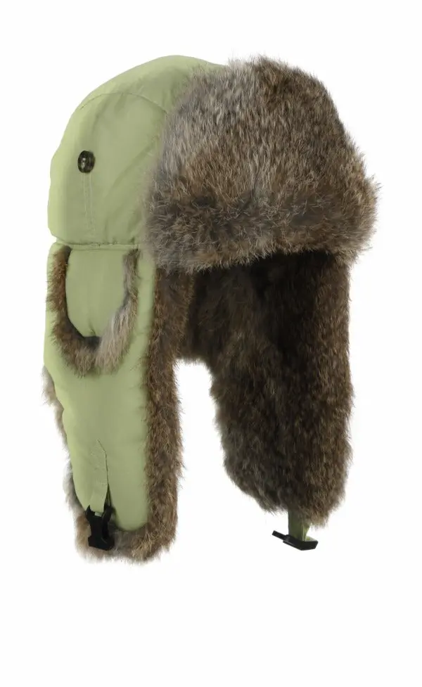 Canvas Bomber Hat - Brown Fur 1