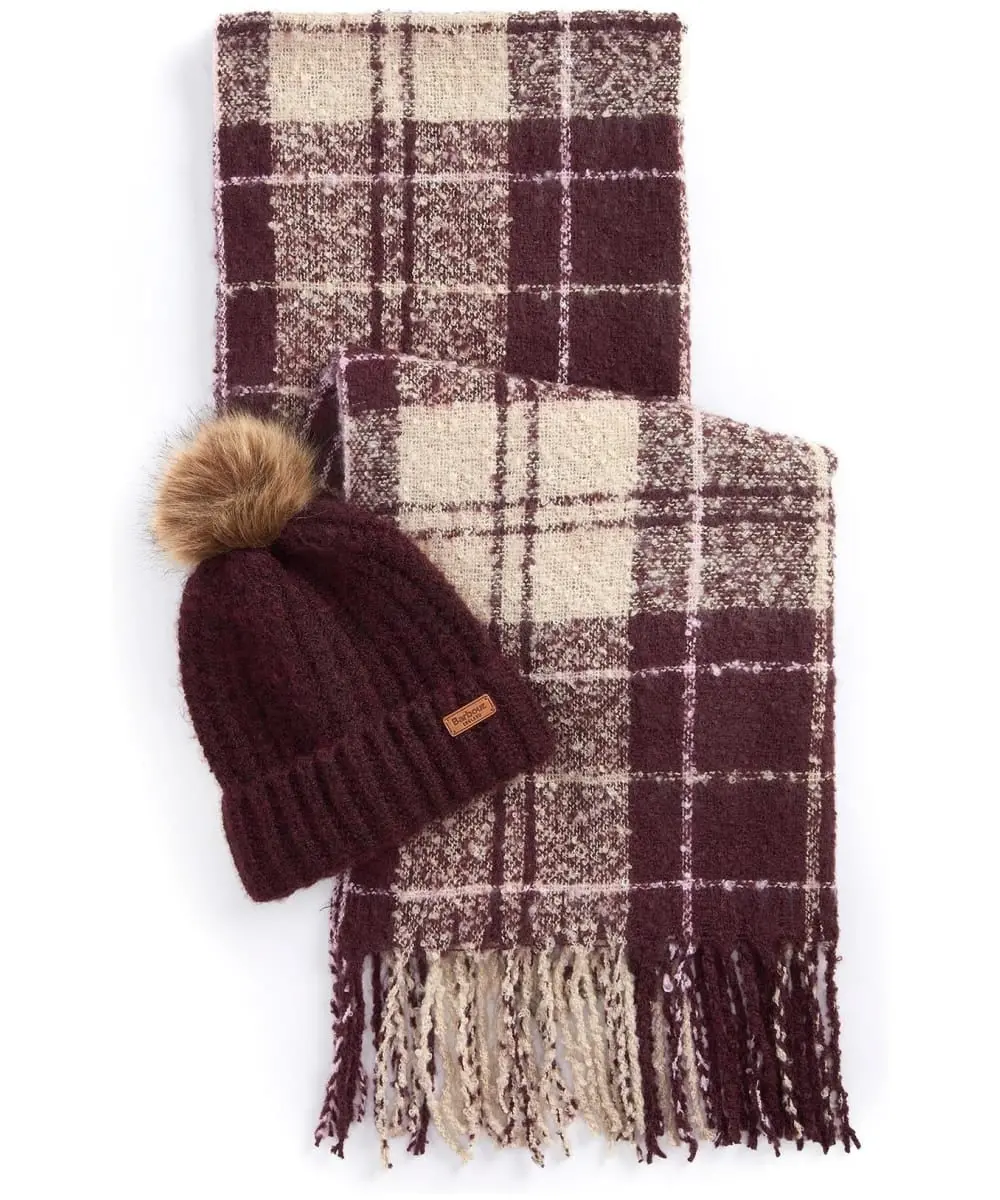 Women's Saltburn Beanie & Tartan Scarf Set 1
