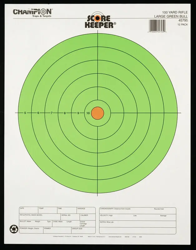 Score Keeper Fluorescent Green Bull Targets 1