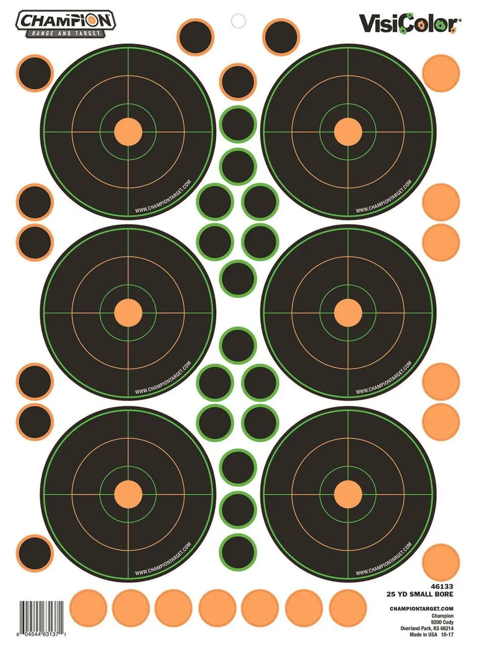 Visicolor Self-Adhesive Small Bore 25 Yds Bullseye Target Pasters (5Pk) 1