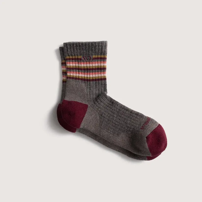 Women's Multi Stripe Cushioned Quarter Sock 1