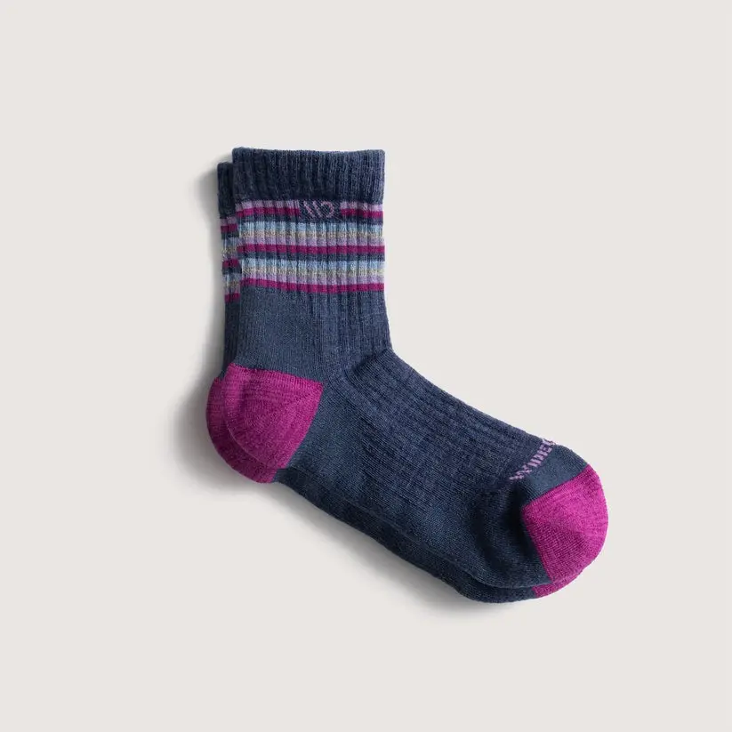 Women's Multi Stripe Cushioned Quarter Sock 1