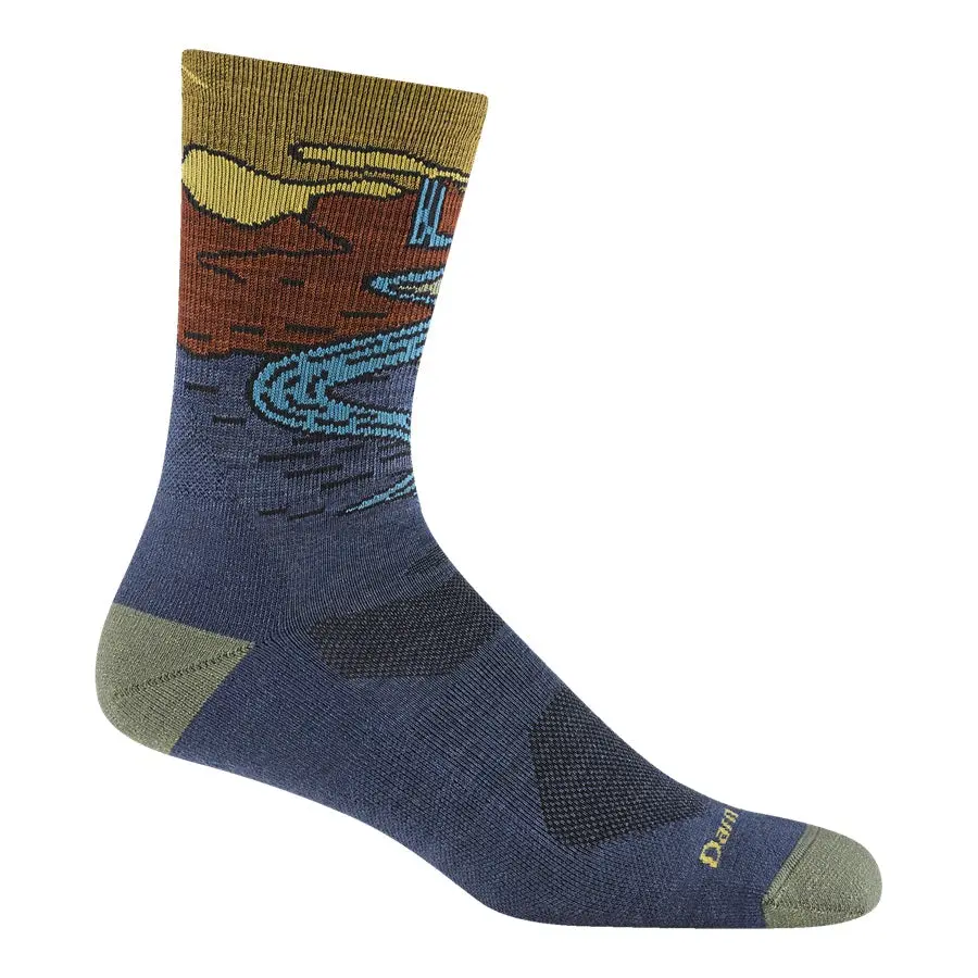 Men's Chasing Waterfalls Micro Crew Midweight Sock With Cushion 1