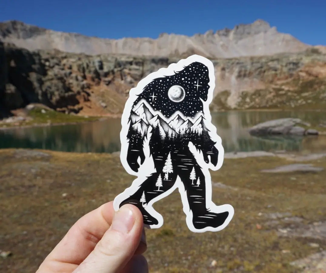 Sasquatch Camping Sticker 1