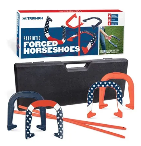 Patriotic Forged Horseshoe Set 1