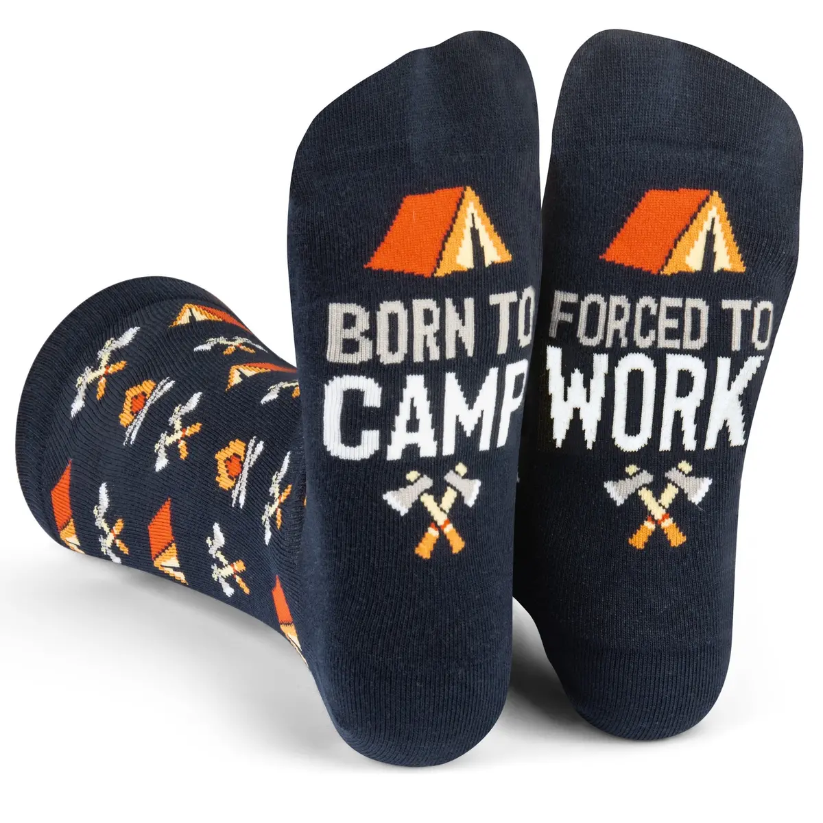 Born To Camp, Forced To Work Socks 1