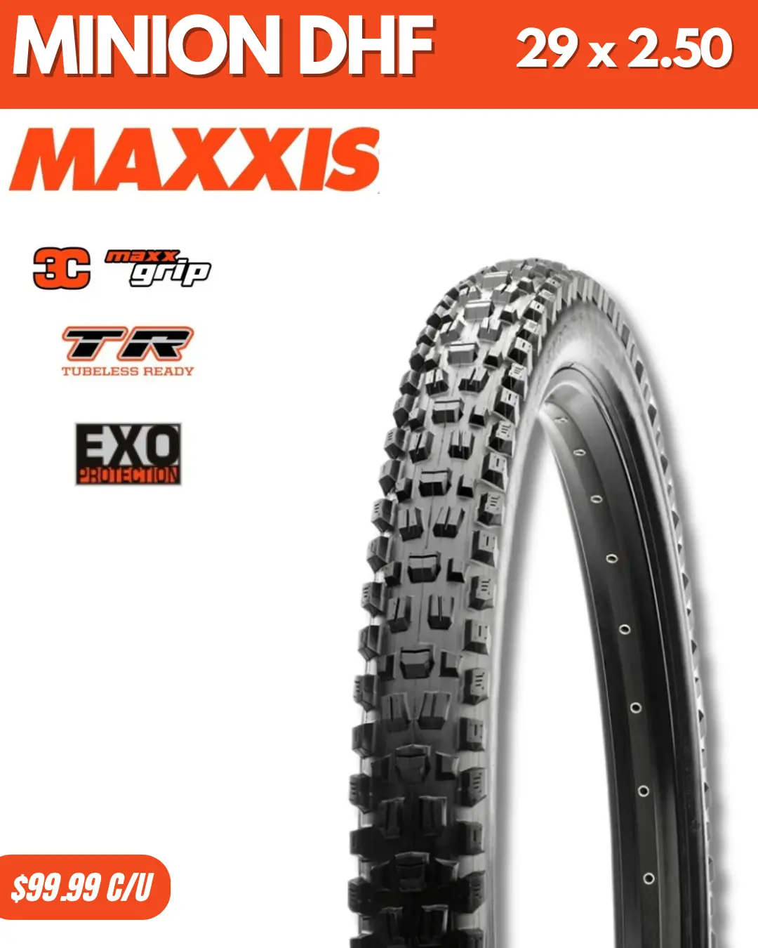 Llantas Maxxis Minion Dhf 3Cmaxgrip Exo Tbr 29X2.50 1