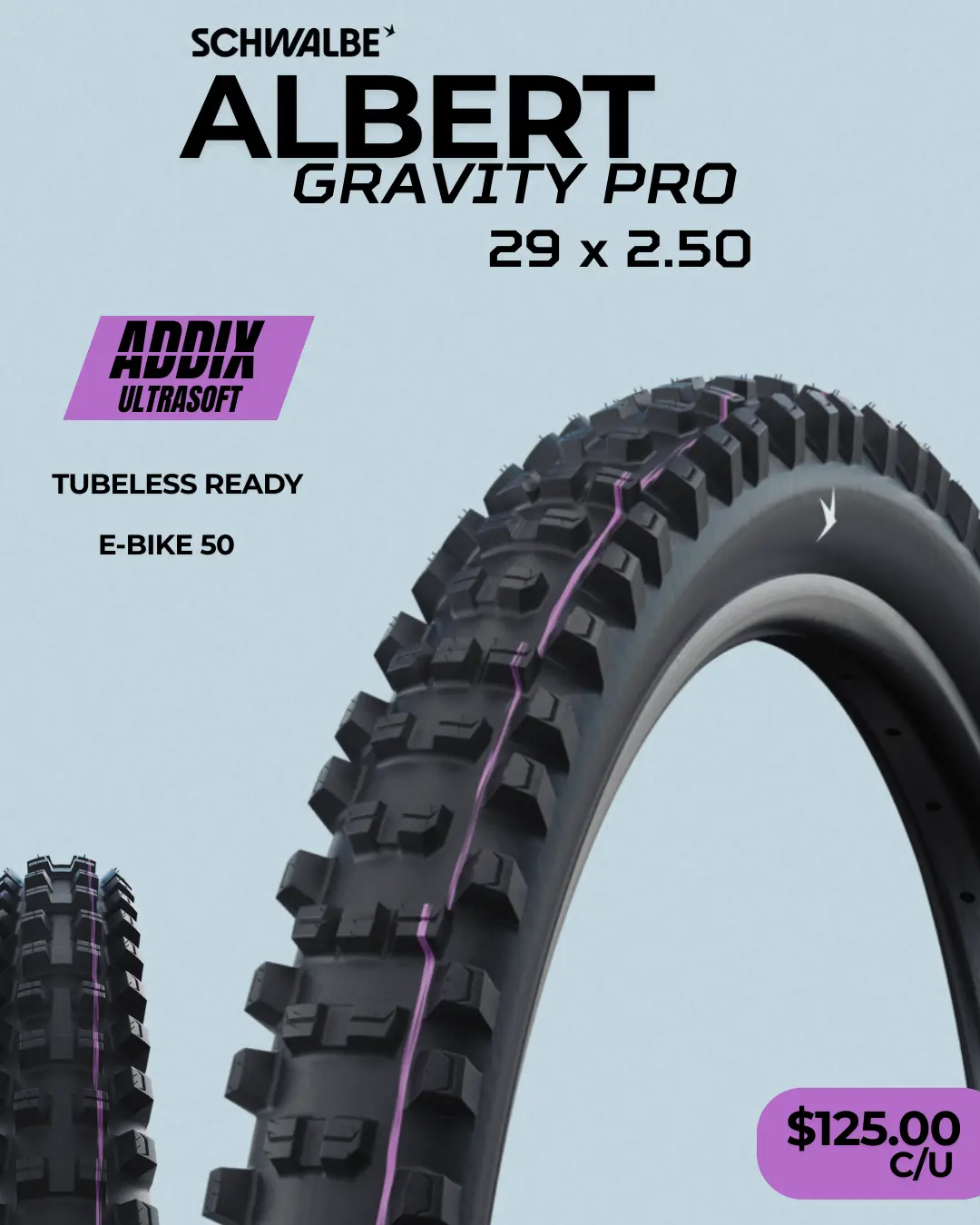 Llantas Schwalbe Albert Gravity Pro Addix Ultra Soft Radiales 29X2.50 1