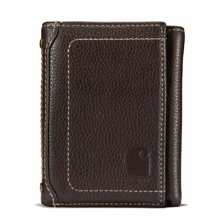 Men's Pebble Leather Trifold Wallet 1