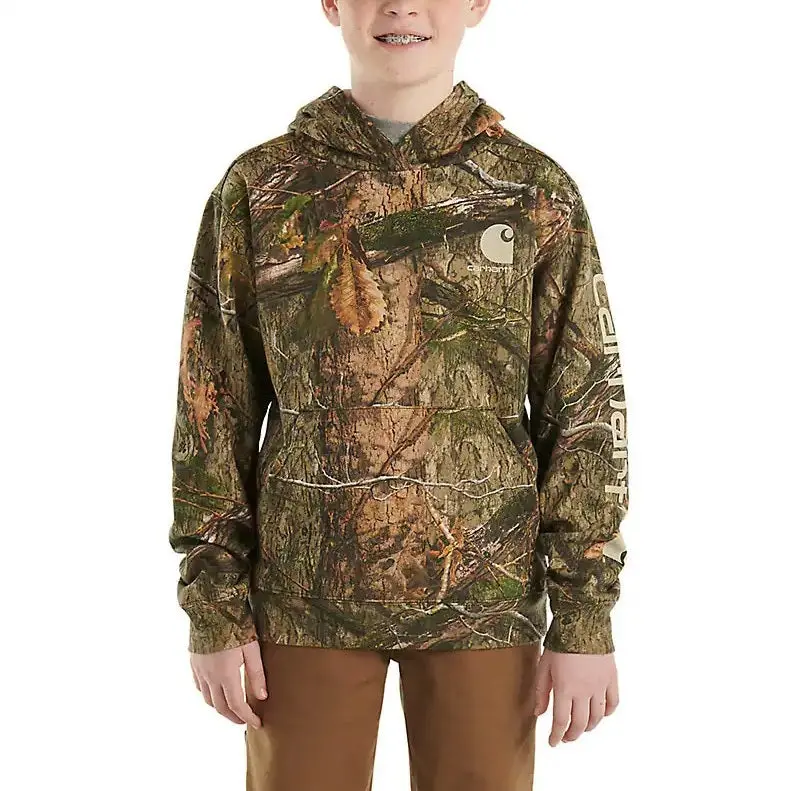 Youth Long-Sleeve Camo Graphic Hooded Sweatshirt 1