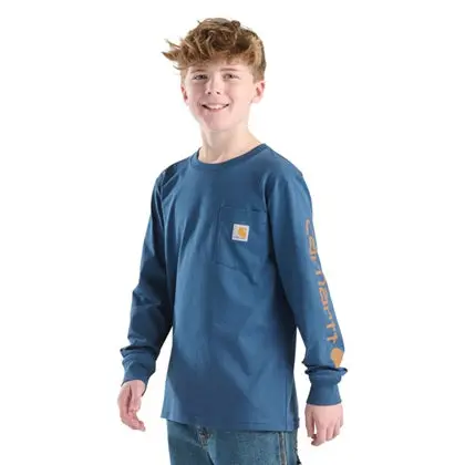 Youth Long-Sleeve Graphic Pocket T-Shirt 2