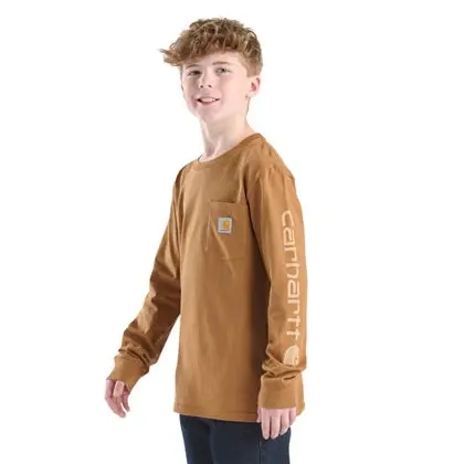 Youth Long-Sleeve Graphic Pocket T-Shirt 2
