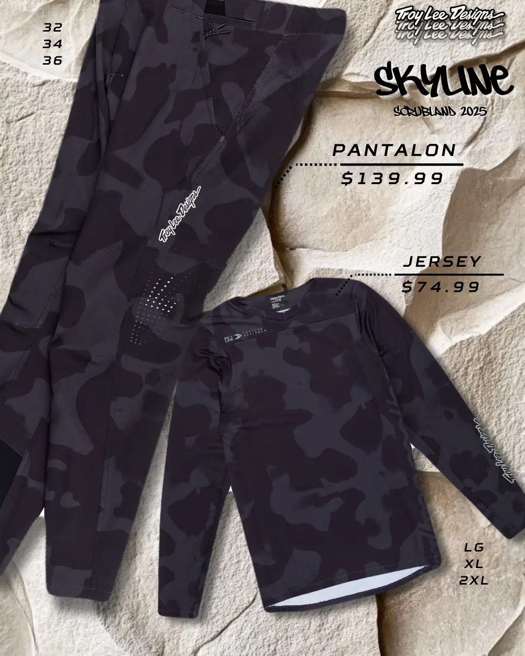 Traje Troy Lee Designs Skyline Scrubland Carbon 2025 1