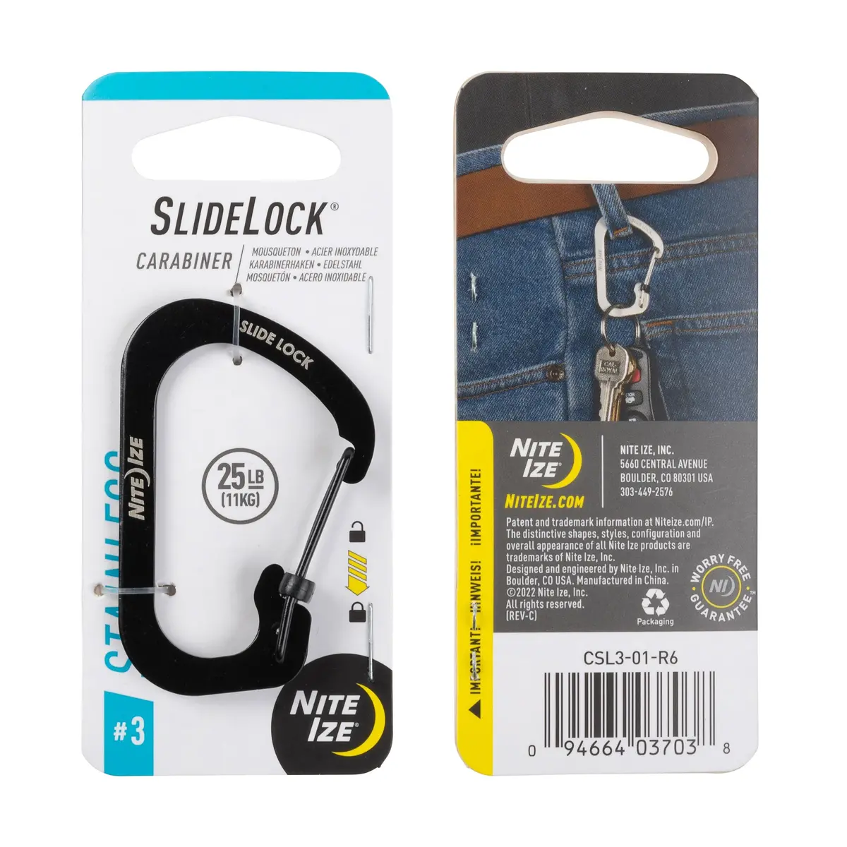 Slidelock Carabiner - Stainless Steel #3 1
