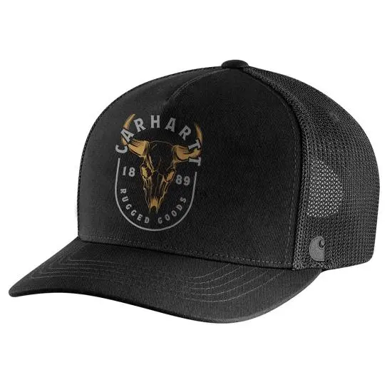 Canvas Mesh Back Skull Graphic Cap 1