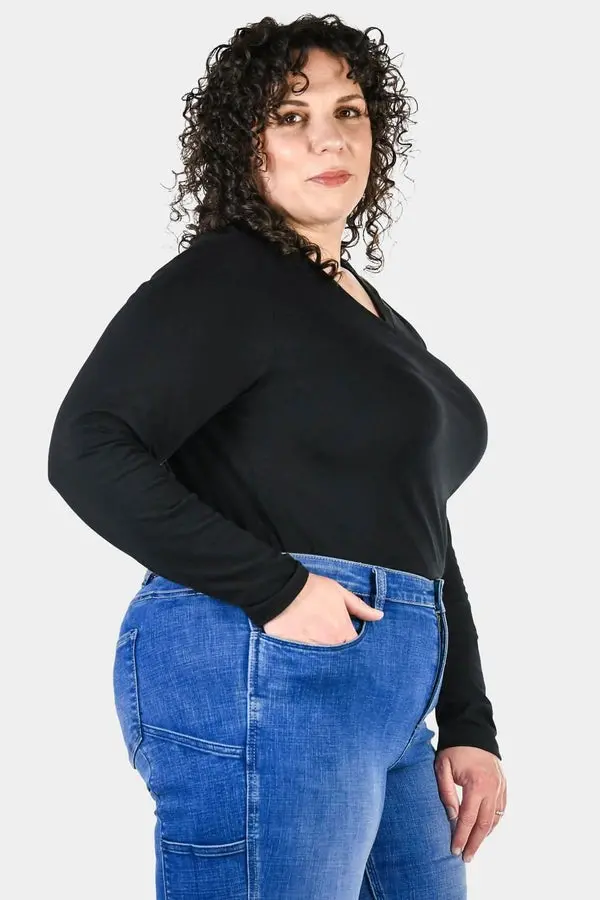 Women's Go To Long Sleeve V-Neck Tee 1