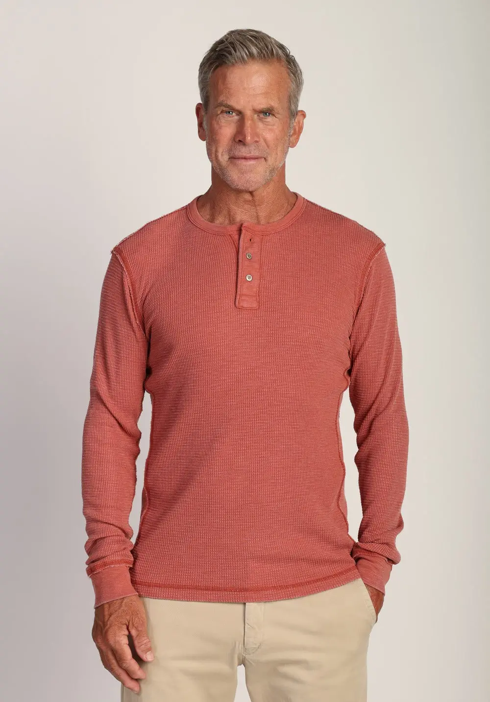 Men's Bowery Waffle Thermal Henley 1