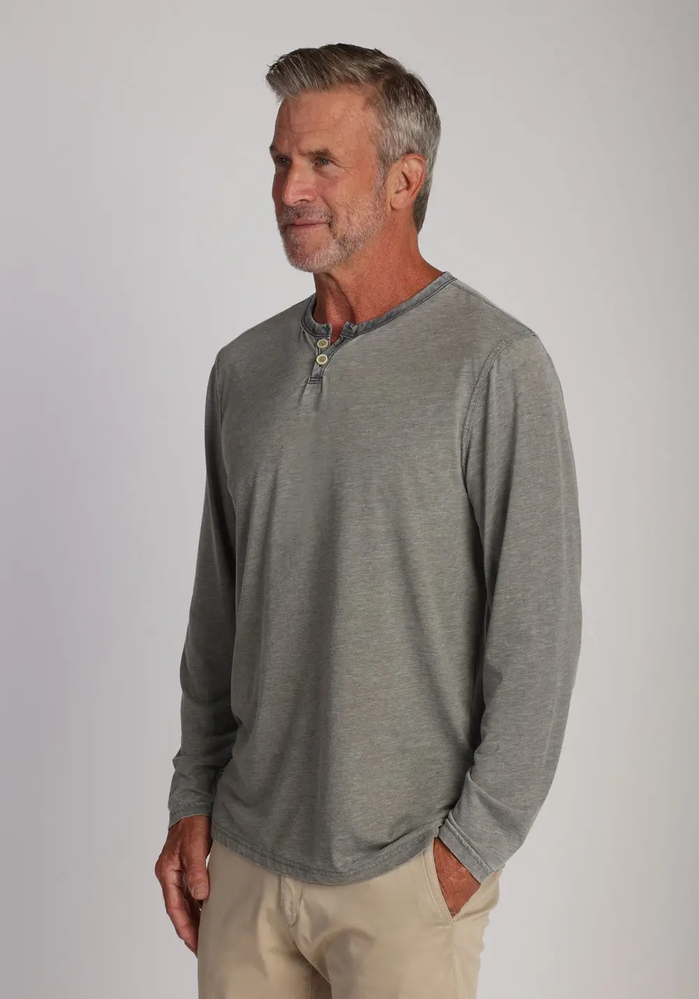 Men's Bowery Burnout Long Sleeve Slit Tee 2