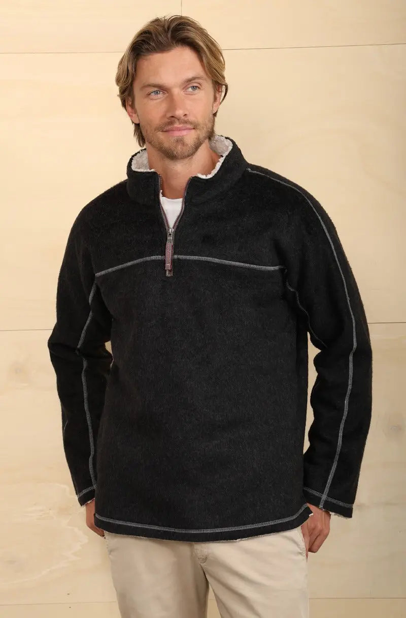 Men's Melange Sherpa 1/4 Zip Pullover 1