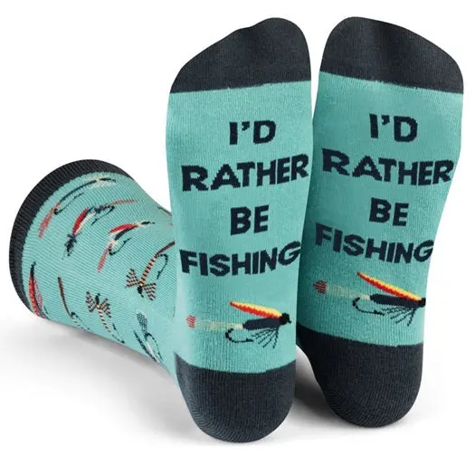 I'd Rather Be Fly Fishing Socks 1