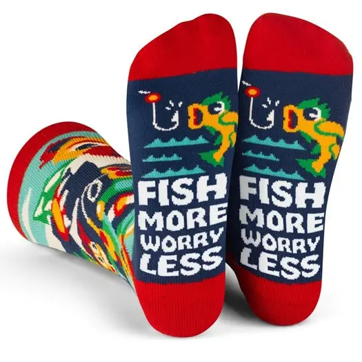 Fish More, Worry Less Socks 1