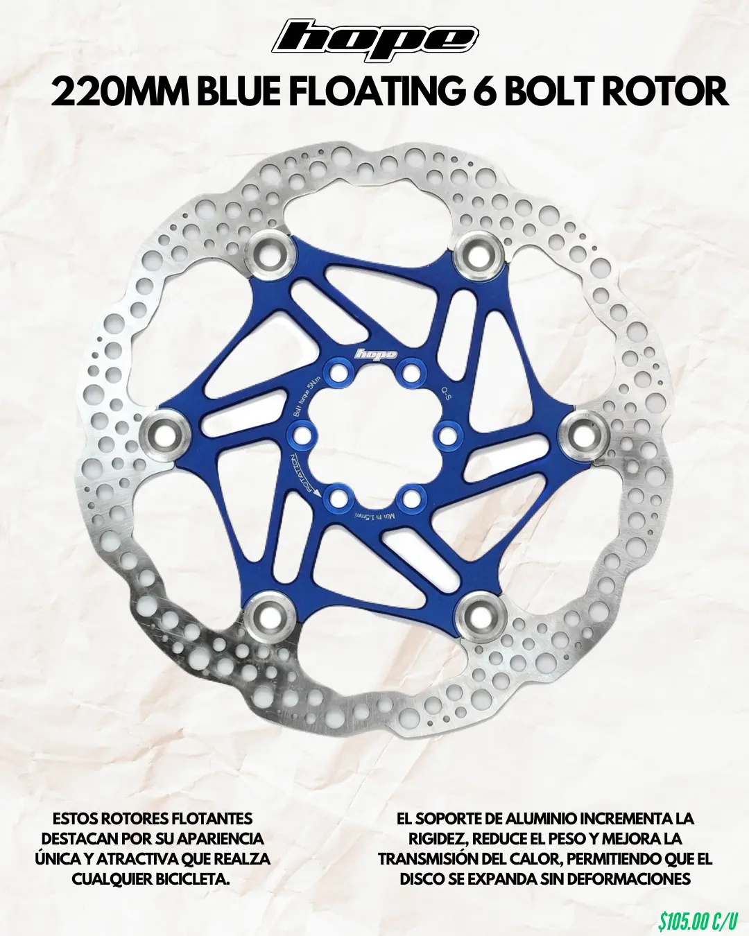 Discos De Rotor Hope Floating Blue 220Mm 1