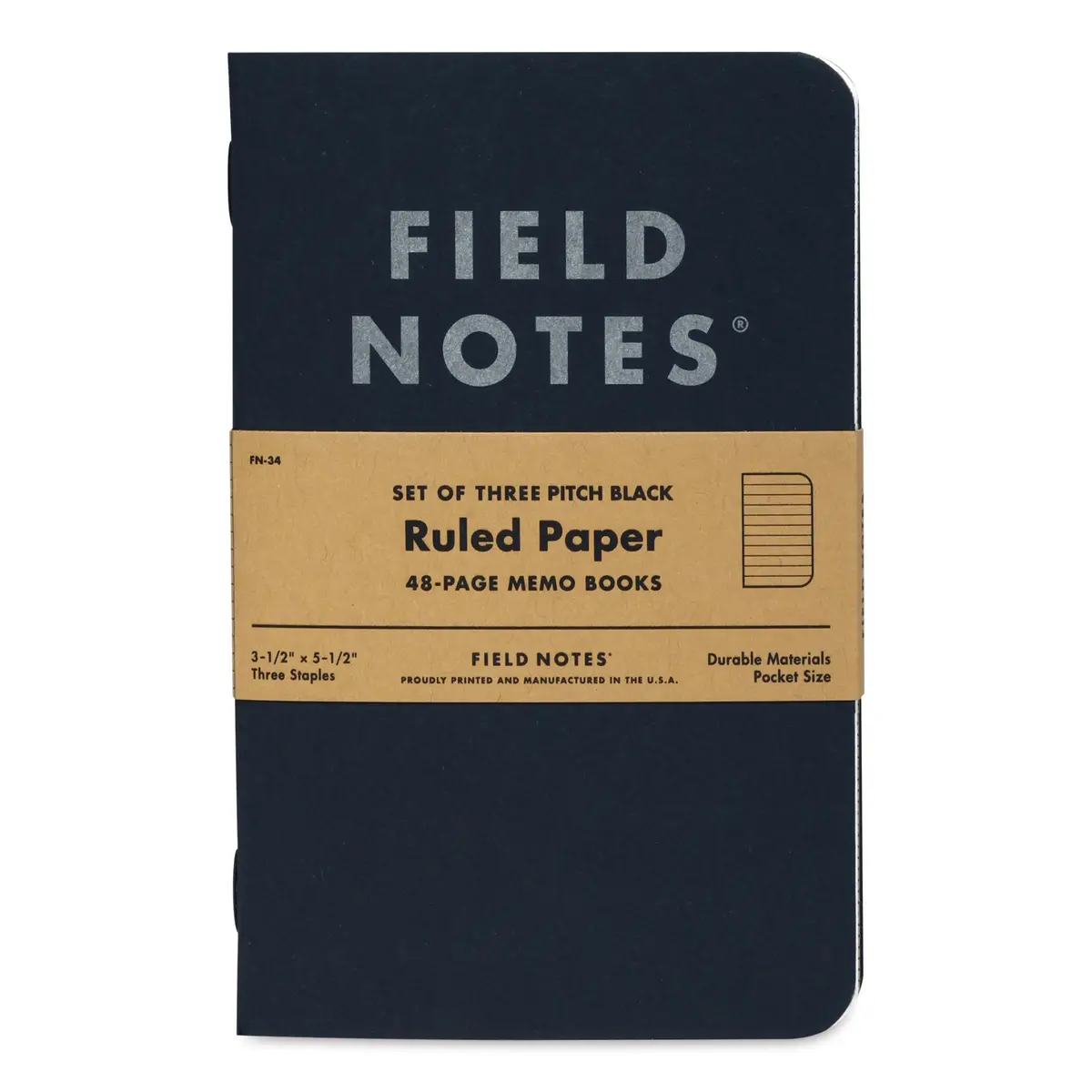 3-Pack Pitch Black Ruled Paper Notebooks 1