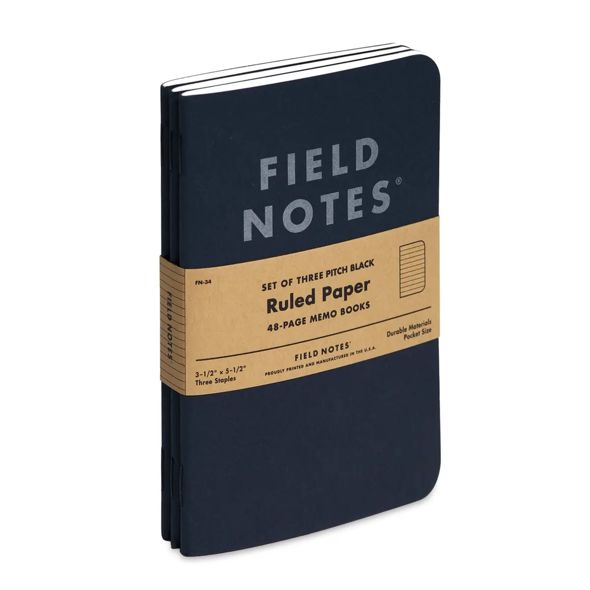 3-Pack Pitch Black Ruled Paper Notebooks 2