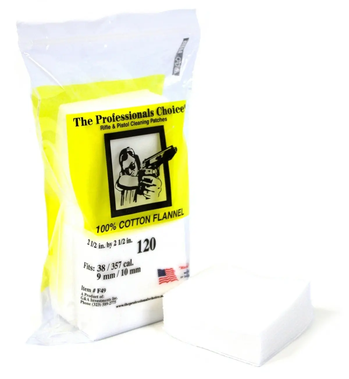 Square Flannel Patch: .38, .357, 9Mm, 10Mm 1