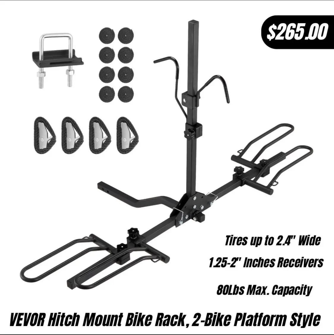 Racks Para Bicicleta De Hitch Vevor Cap. 80Lbs 1