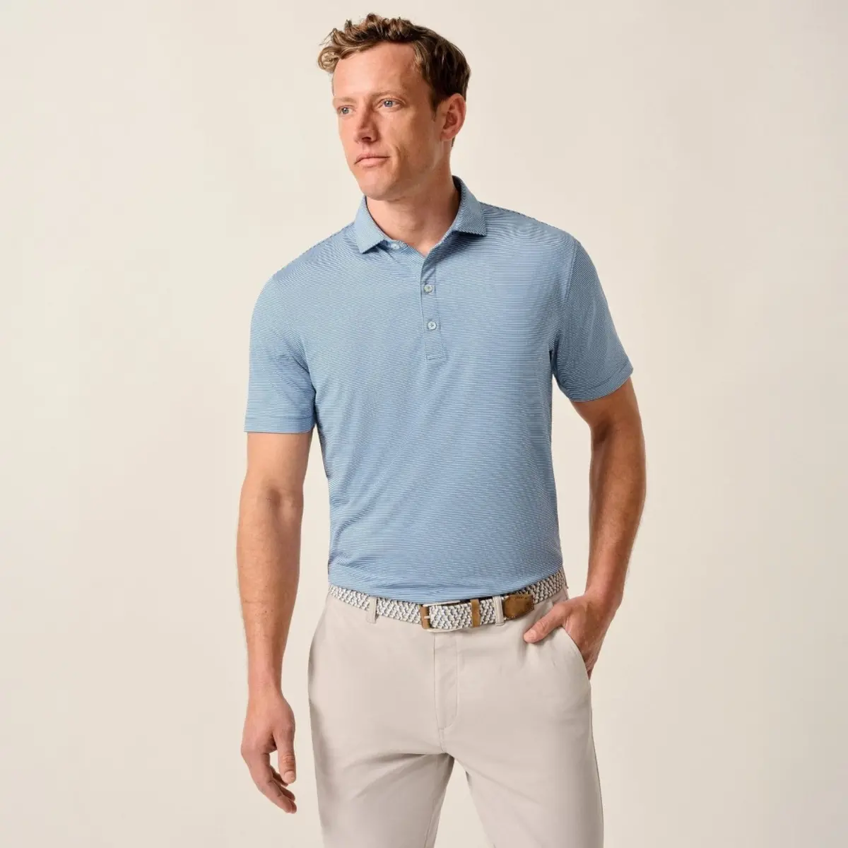 Men's Lyndon Striped Performance Jersey Polo 1