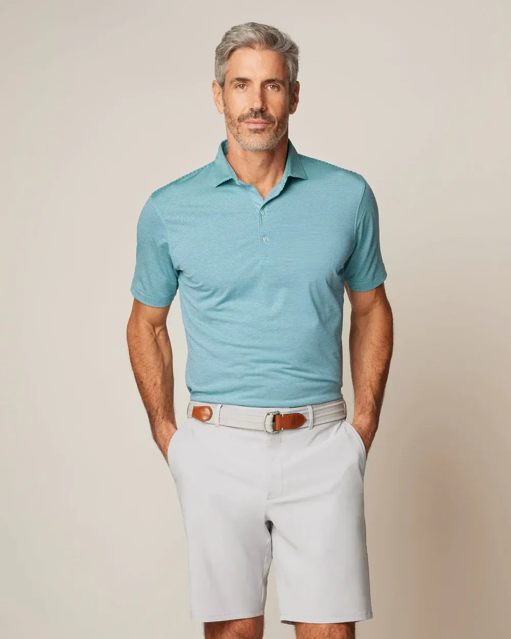 Men's Lyndon Striped Jersey Performance Polo 1