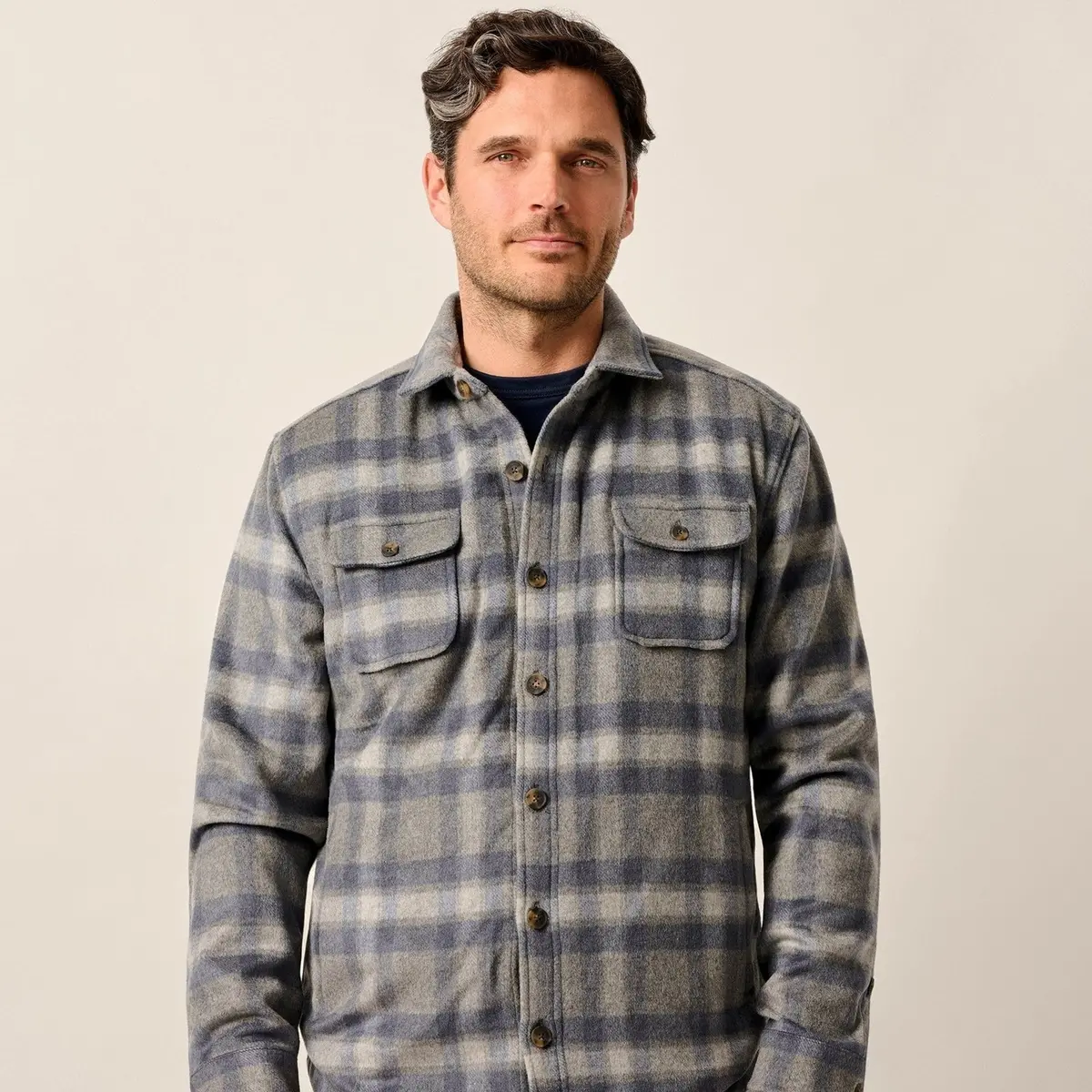 Men's Hassler Cashmere Blend Sherpa-Lined Shacket 1