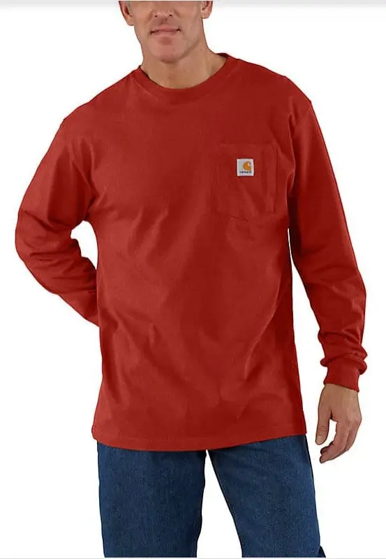 Men's Loose Fit Heavyweight Long-Sleeve Pocket T-Shirt 1