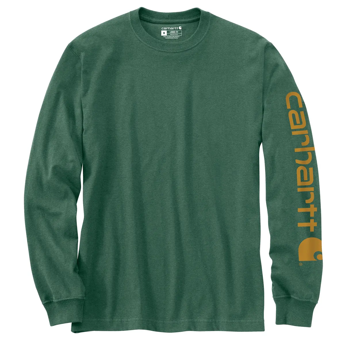 Men's Loose Fit Heavyweight Long-Sleeve Logo Sleeve Graphic T-Shirt 1